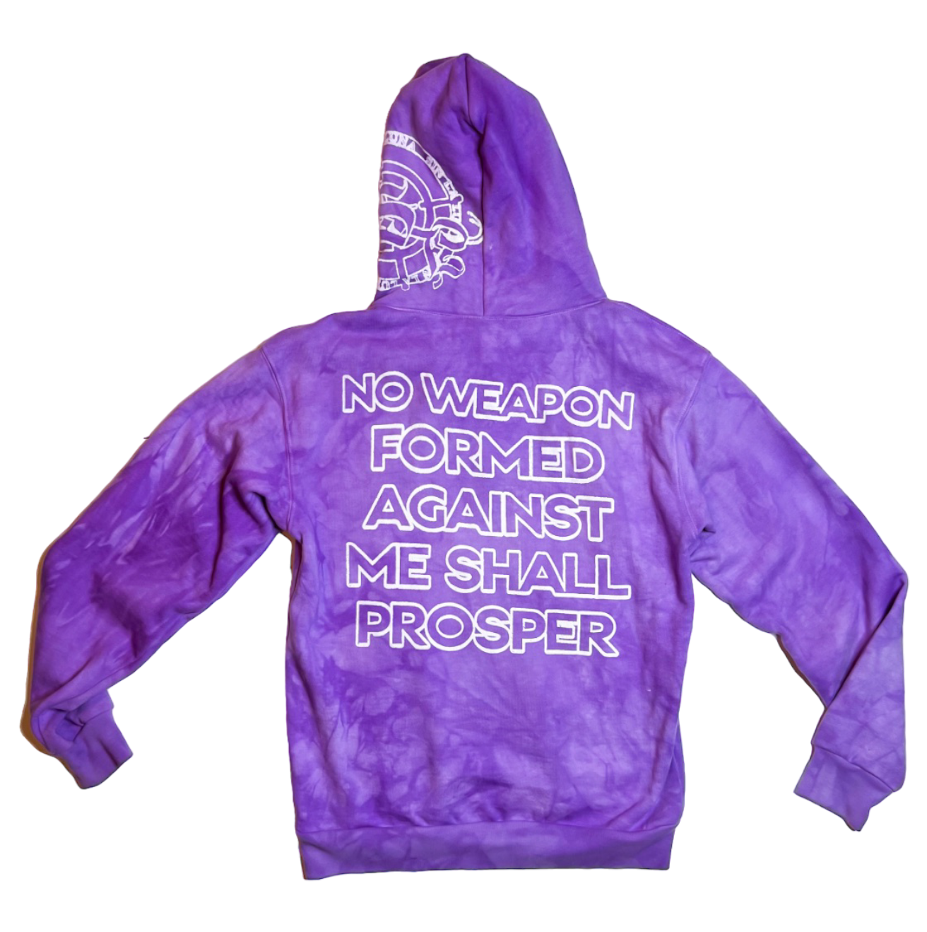 Purple Dyed "No Weapon Against Me Shall Prosper" Hoody