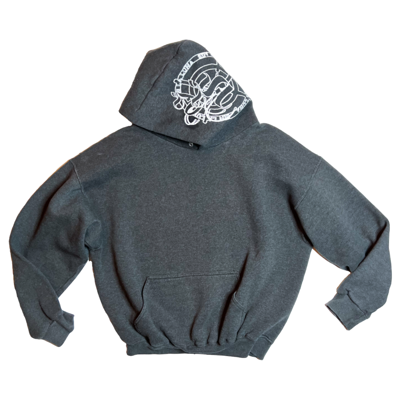 Grey "No Weapon Against Me Shall Prosper" + "Hood Logo" Hoody