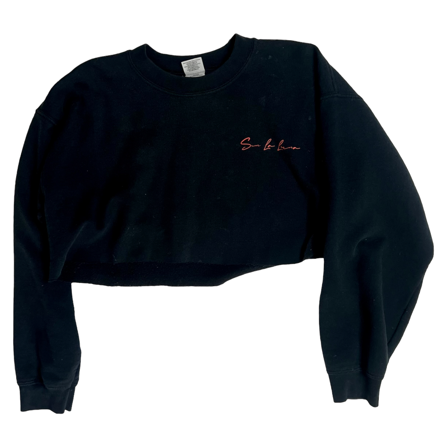 Black Crop Top “No Weapon..” Long Sleeve